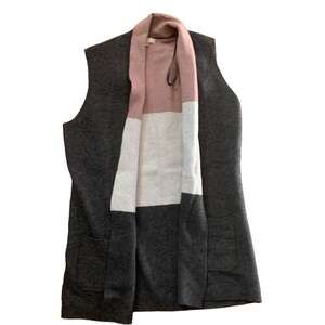 Benedetta B. Cashmere wool open front gray vest womens size medium